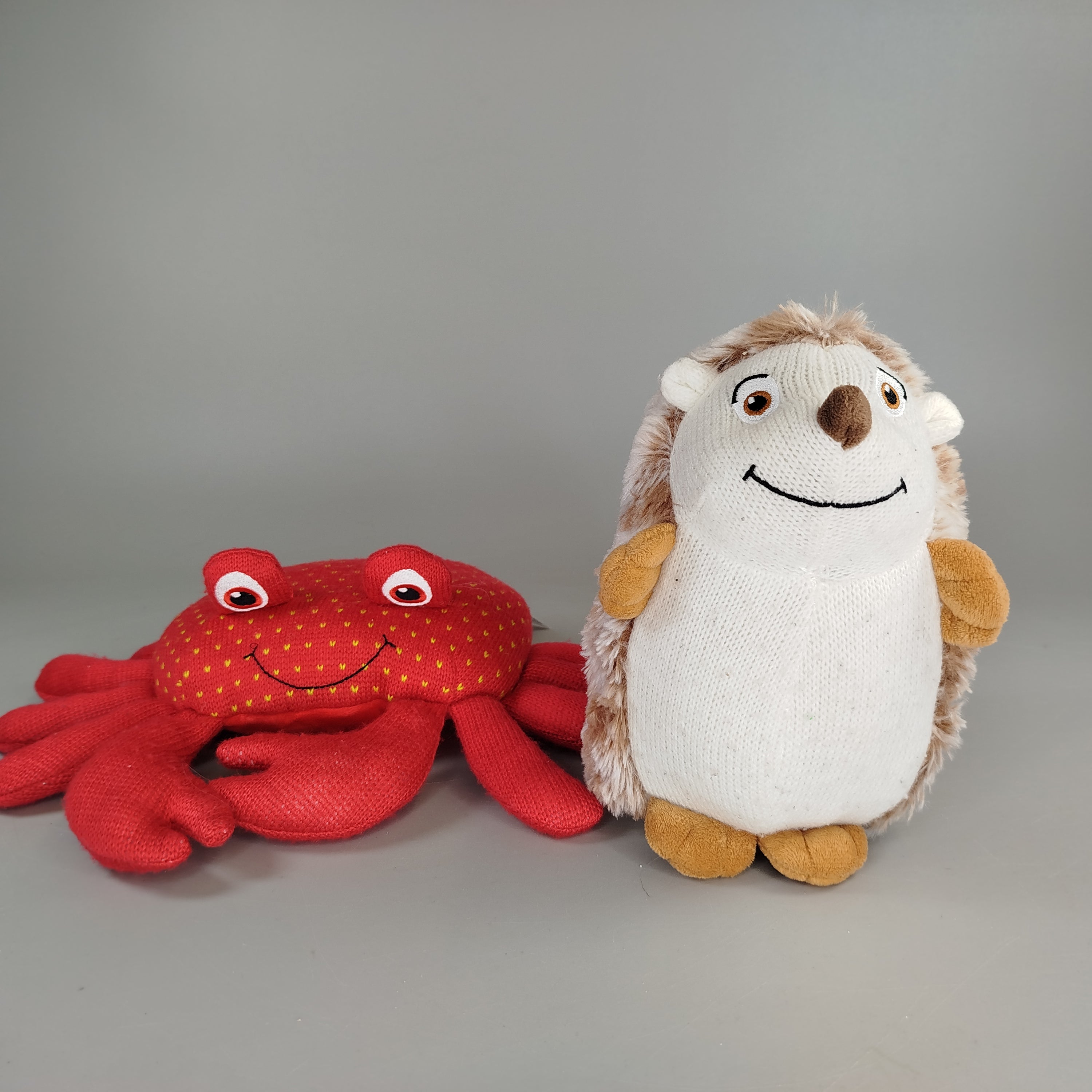 Knitty Friends Kuscheltier Set von 2 – Krabbe & Igel